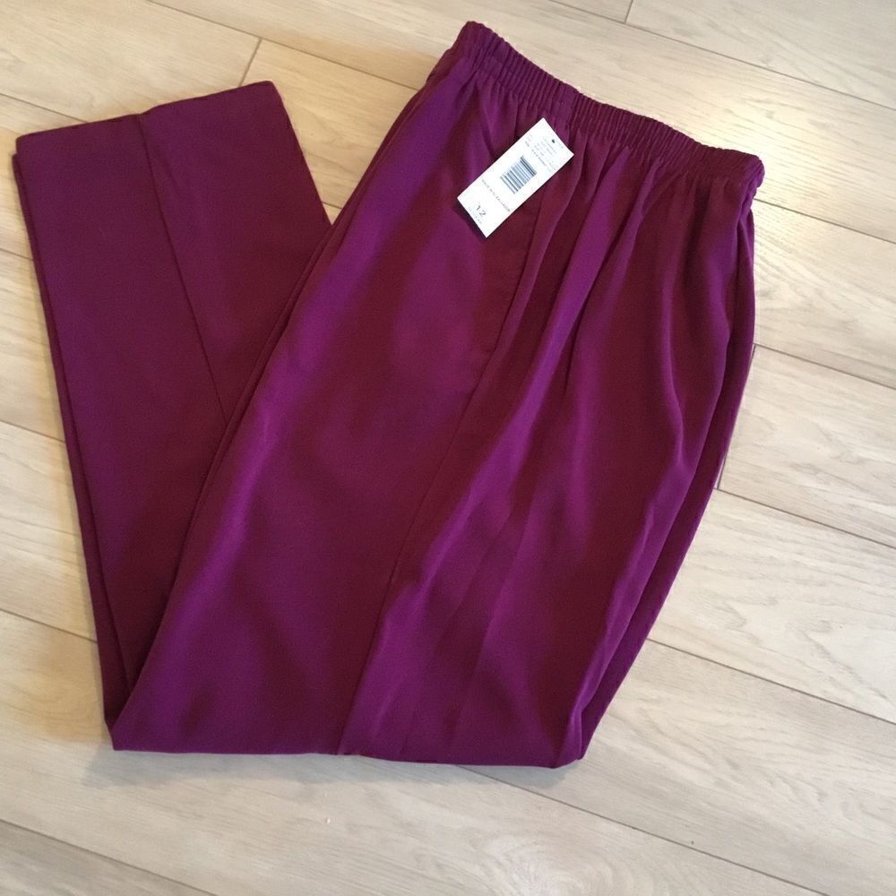 NWT. Koret Brand Women’s Dress Slacks Size 12 Wine or Dark Berry in Color